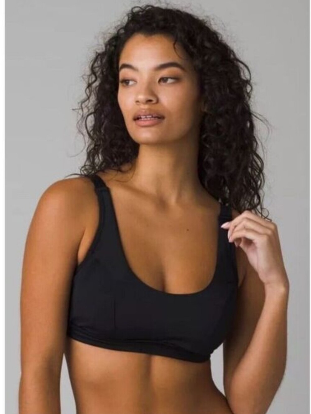 NWT Prana Arabella Black Scoop Neck Underwire Swim Bikini Top 36DD M